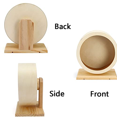 Wmzjnljy Wooden Hamster Exercise Wheel Small Pets Mute Running Spinner Wheel Play Toy for Hamsters Gerbil Mice Guinea Pigs and Other Small Pets(J09-1)