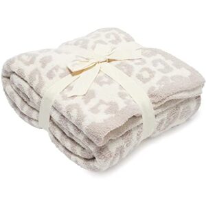 Zolqoqls Soft Fuzzy Fluffy Throw Blanket Flannel Fleeced Leopard Knit Blanket Cozy Comfy Plush Cheetah Blanket for Bed Sofa Couch Chair, 50x60 inch