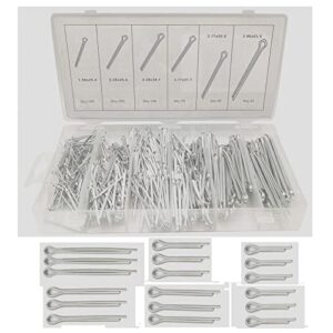 boatsea 555pcs cotter pin clip assortment pin clip key fastener fitting kit, heavy duty zinc plated split pin fastener clip straight hairpin, cotter pins perfect for automotive mechanics small engine