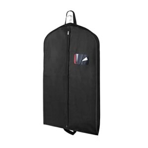 garment bags for travel 43" 1 pack, hoprfire suit garment covers with 4" gussetes for closet storage for men breathable foldable hanging bags waterproof for suit, clothes, custom, tuxedo, shirts, coat