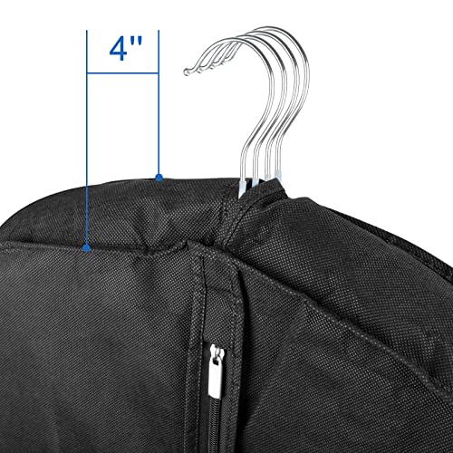 Garment Bags for Travel 43" 1 Pack, Hoprfire Suit Garment Covers with 4" Gussetes for Closet Storage for Men Breathable Foldable Hanging Bags Waterproof for Suit, Clothes, Custom, Tuxedo, Shirts, Coat