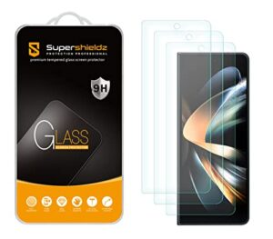 supershieldz (3 pack) designed for samsung galaxy z fold 4 5g (front screen only) tempered glass screen protector, anti scratch, bubble free