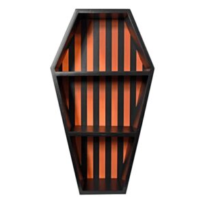 sourpuss striped coffin shelf (black/orange)