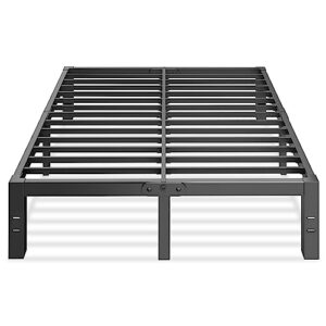 maf queen bed frame size 14 inch metal heavy duty platform bedframe with steel slats support noise free queen-bed-frame, no box spring needed