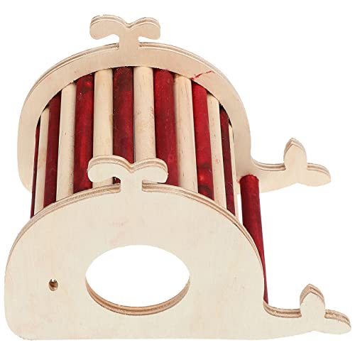 PATKAW Rabbit Toys Tree Hut Wooden Hamster House Whale Shaped Wood Small Animal Hideout Hamster Hut Nesting Habitat for Small Animals Hamsters Guinea Pig Rat Rabbit Toys Tree Hut