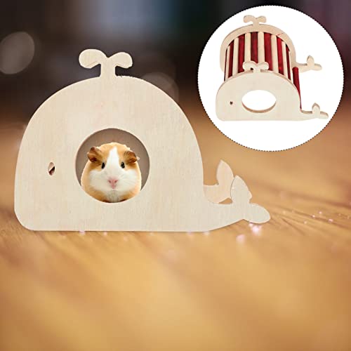 PATKAW Rabbit Toys Tree Hut Wooden Hamster House Whale Shaped Wood Small Animal Hideout Hamster Hut Nesting Habitat for Small Animals Hamsters Guinea Pig Rat Rabbit Toys Tree Hut