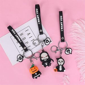 AirPods pro Case Cover, Cute Ghost Pumpkin Lantern Case with Lanyard Keychain Designed for Airpods pro, Soft Silicone Anime Funny 3D Cartoon AirPods pro Case for Women Men Kids Teens (Black Ghost)