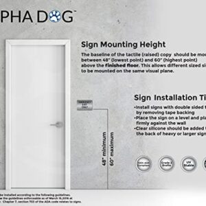 ALPHA DOG Emergency Exit Only Sign with Braille - ADA Compliant Tactile Exit Sign with Grade 2 Contracted Braille and Raised Text, 6x9 inch, UV Stable for Indoor or Outdoor Use, Made in the USA