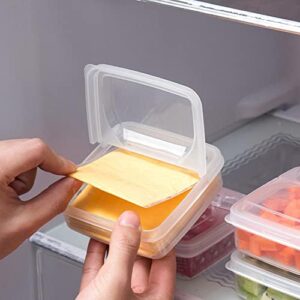 ptsygant cow cheese slice holder, plastic containers with lids, sliced cheese container for fridge, cheese container, cheese slices storage box