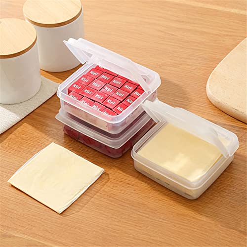 Ptsygant Cow Cheese Slice Holder, Plastic Containers with Lids, Sliced Cheese Container for Fridge, Cheese Container, Cheese Slices Storage Box