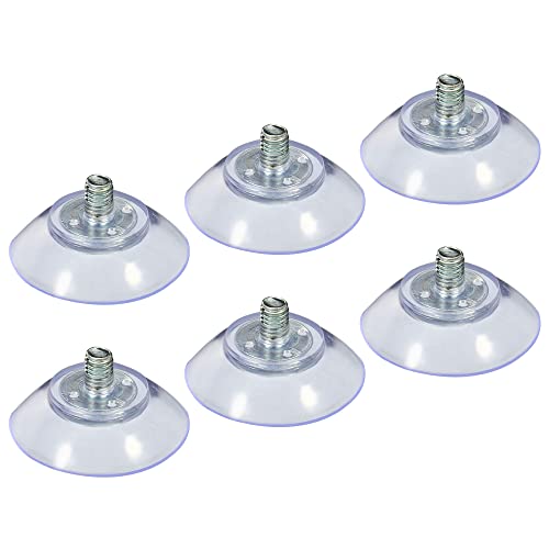 MECCANIXITY Suction Cup with Screws 30mm Dia. M5 Thread Wall Hanger for Glass Window Door Home Kitchen Bathroom, Clear PVC, Pack of 10