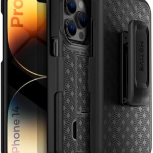 MOTIVE for iPhone 14 Pro Holster Case, Belt Clip Case for Apple iPhone 14 Pro, Shell Holster Combo 14 Pro, Slim Rugged Drop Shockproof Protective Cover with Kickstand (6.1" Pro) | Ranger Series