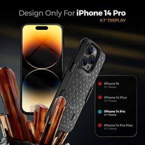 MOTIVE for iPhone 14 Pro Holster Case, Belt Clip Case for Apple iPhone 14 Pro, Shell Holster Combo 14 Pro, Slim Rugged Drop Shockproof Protective Cover with Kickstand (6.1" Pro) | Ranger Series