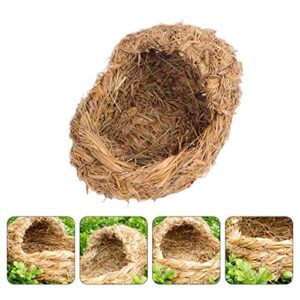 Mipcase Hay 2 Pcs Grass Animal Nest Rabbit Grass Nest Grass Woven Pet Nest Woven Guinea Bed Cat Straw