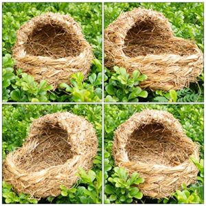 Mipcase Hay 2 Pcs Grass Animal Nest Rabbit Grass Nest Grass Woven Pet Nest Woven Guinea Bed Cat Straw