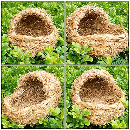 Mipcase Hay 2 Pcs Grass Animal Nest Rabbit Grass Nest Grass Woven Pet Nest Woven Guinea Bed Cat Straw