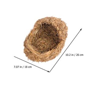 Mipcase Hay 2 Pcs Grass Animal Nest Rabbit Grass Nest Grass Woven Pet Nest Woven Guinea Bed Cat Straw