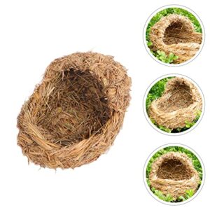 Mipcase Hay 2 Pcs Grass Animal Nest Rabbit Grass Nest Grass Woven Pet Nest Woven Guinea Bed Cat Straw