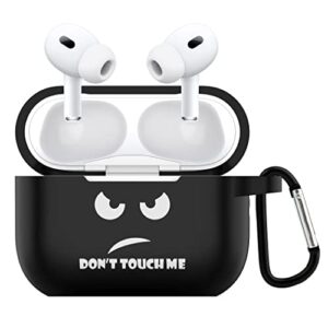 airpods pro 2nd/1st generation case cover 2022/2019,cacoe silicone case for airpods pro 2nd/1st,protective skin airpod pro 2nd/1st cases shockproof air pod cute funny accessories with keychain(black)