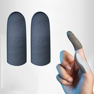 2 pcs silver-cloth mobile gaming finger sleeve,0.3mm extremely thin material, game controller finger thumb sleeves finger seamless touchscreen anti-sweat breathable finger covers