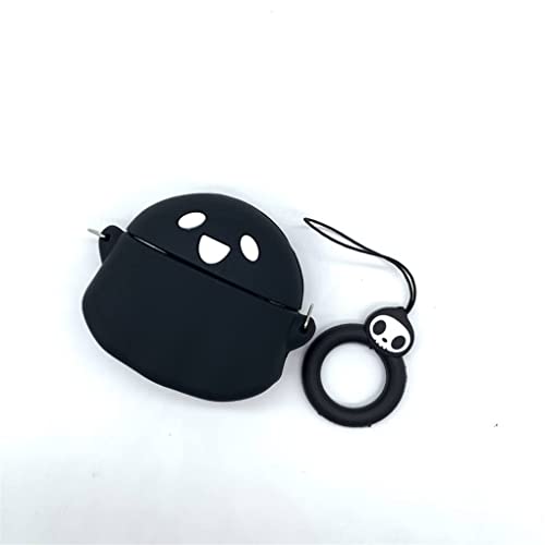 AirPods 3rd Generation Case Cover, Luminous Cute Ghost Case with Lanyard Keychain Designed for Airpods 3, Soft Silicone Anime Funny 3D Cartoon AirPods 3 Case for Women Men Kids Teens (Black Ghost)