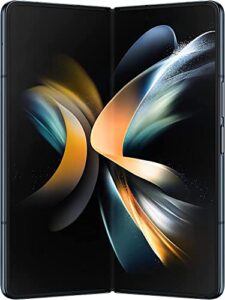 galaxy z fold 4 cell phone, factory unlocked android smartphone,256gb, flex mode, dual sim (1x esim + 1x nano) multi window view, foldable display, korean international version, graygreen (sm-f936nz)