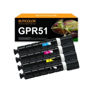 buticolor remanufactured gpr51 gpr-51 toner cartridge replacement for canon imagerunner advance c250 c250if c350 c350if printers(4-pack)