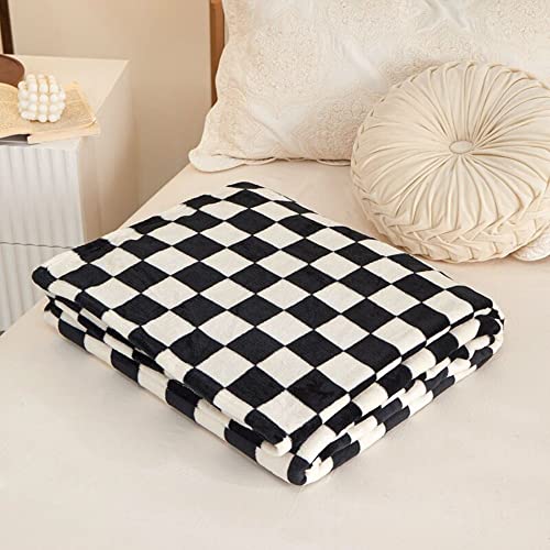 Buffalo Plaid Throw Blanket Flannel Checkerboard Grid Pattern No Pilling Luxury Plush Cozy Flannel Blanket Suitable for Bed Couch Chair (Black, 60”x78”)