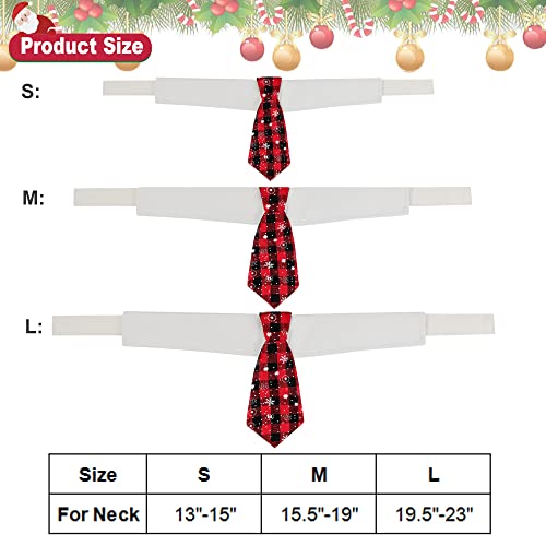 ADOGGYGO Christmas Dog Necktie Pet Tuxedo Christmas Dog Neck Tie Collar with Red Plaid Tie for Small Medium Large Dogs Pets (Large, Red & Black)