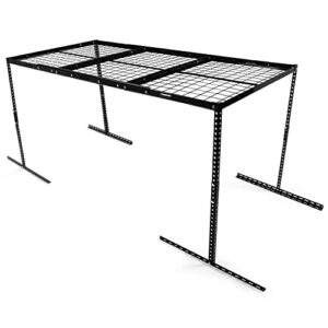 3x6 Ceiling Storage Overhead Garage Rack 72-1/4" Length x 24-1/8" Width x 22"-40" Steel Black Adjustable Height