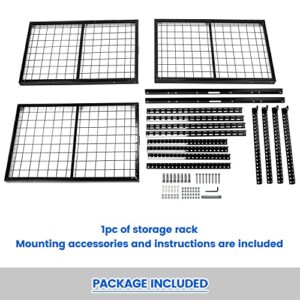 3x6 Ceiling Storage Overhead Garage Rack 72-1/4" Length x 24-1/8" Width x 22"-40" Steel Black Adjustable Height