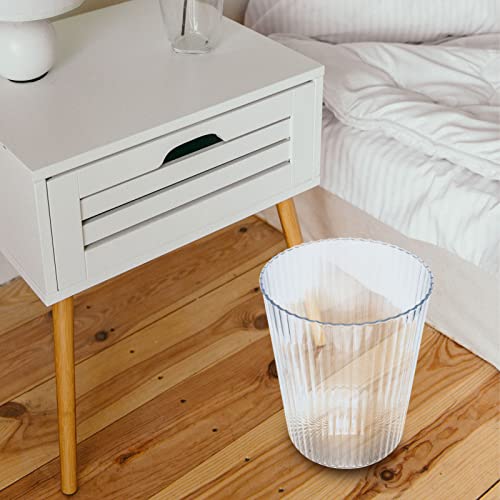 SEWACC Small Trash Can Transparent Plastic Waste Basket Round Garbage Can Container for Bathroom, Bedroom, Kitchen, College Dorm and Office