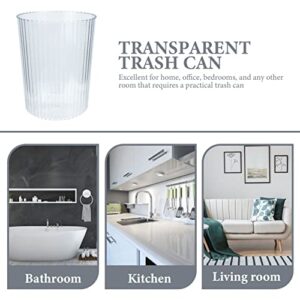 SEWACC Small Trash Can Transparent Plastic Waste Basket Round Garbage Can Container for Bathroom, Bedroom, Kitchen, College Dorm and Office