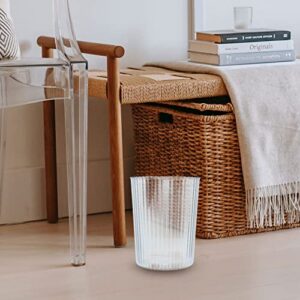 SEWACC Small Trash Can Transparent Plastic Waste Basket Round Garbage Can Container for Bathroom, Bedroom, Kitchen, College Dorm and Office