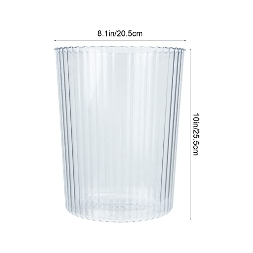 SEWACC Small Trash Can Transparent Plastic Waste Basket Round Garbage Can Container for Bathroom, Bedroom, Kitchen, College Dorm and Office