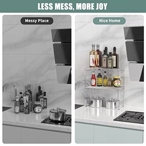 Joy Aid Heavy Duty Stackable Shelf Rack for Cookware, Appliance, Tools and More, Organization Shelf for Kitchen, Bathroom, Garage and Tool Shed, 304 Stainless Steel…