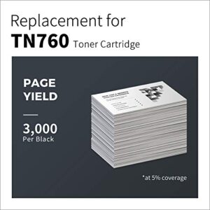 TN760 Toner Cartridge LemeroUexpect Compatible Replacement for Brother TN-760/TN-730 TN760 Black Toner for Brother Printer MFC-L2710DW L2750DW HL-L2350DW L2370DW DCP-L2550DW Printer,2-Pack