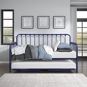 lexicon hendrix metal daybed with trundle, twin/twin, blue