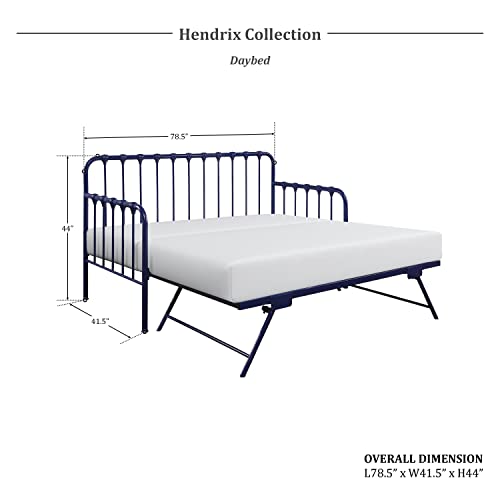 Lexicon Hendrix Metal Daybed with Trundle, Twin/Twin, Blue