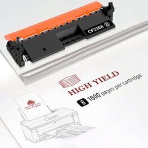 Toner Kingdom Compatible Toner Cartridge Replacement for HP 30A CF230A 30X CF230X for Pro MFP M227fdw M203dw M227fdn M227sdn M227 M203dn M203d M203 Printer (Black, 4-Pack)