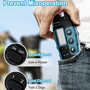 Bousnic Dog Shock Collar 2 Dogs (5-120Lbs) - 3300 ft Waterproof Training Collar for Dogs Large Medium Small with Rechargeable Remote, Beep (1-8) Vibration (1-16) and Humane Shock (1-99) Modes