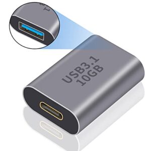 Duttek USB C Female to USB Female Adapter 3.1 Gen2, USB 3.1 A to USB Type C Adapter Double-Sided 10 Gbps Support Data Sync and Charging for Laptop, PC etc 1Pack