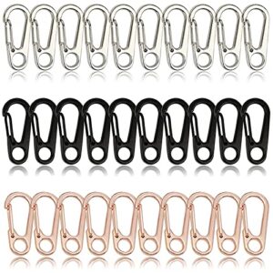 zgqhzr 30pcs mini alloy carabiner clip tiny spring snap hook carabiners zinc alloy mini paracord hook keychain claps edc for the keychain,backpack,decoration hanging,dog leashes