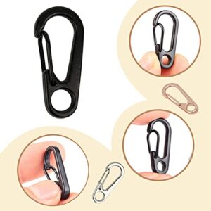 ZGQHZR 30Pcs Mini Alloy Carabiner Clip Tiny Spring Snap Hook Carabiners Zinc Alloy Mini Paracord Hook Keychain Claps EDC for The Keychain,Backpack,Decoration Hanging,Dog Leashes