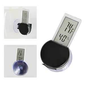 Reptile Terrarium Thermometer Hygrometer Digital Display for Snake Tortoise Frog Lizard Spider Beard Dragon,Pet Rearing Box Reptiles Tank Thermometer Hygrometer with Suction Cup