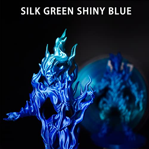 (2 Items) 1kg Silk Green Shiny Blue & 1kg Shiny Blue Green Purple PLA Filament, Shiny Color Change Rainbow PLA Filament, 3D Printer Filament, PLA Filament 1.75mm +/- 0.02mm