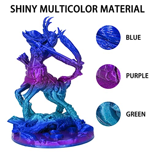 (2 Items) 1kg Silk Green Shiny Blue & 1kg Shiny Blue Green Purple PLA Filament, Shiny Color Change Rainbow PLA Filament, 3D Printer Filament, PLA Filament 1.75mm +/- 0.02mm