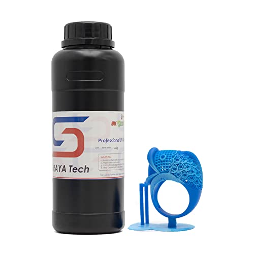 Siraya Tech Cast 3D Print Resin Castable Resin Easier to Burn and Print Clean Burnout Great Smooth Surface High Resolution 405nm UV-Curing Resin for Thicker Designs and Metal Parts (True Blue, 500g)