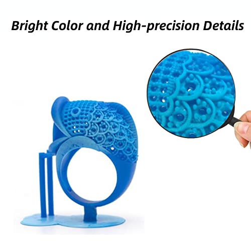 Siraya Tech Cast 3D Print Resin Castable Resin Easier to Burn and Print Clean Burnout Great Smooth Surface High Resolution 405nm UV-Curing Resin for Thicker Designs and Metal Parts (True Blue, 500g)