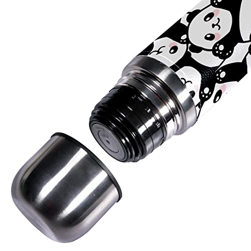 sdfsdfsd 17 oz Vacuum Insulated Stainless Steel Water Bottle Sports Coffee Travel Mug Flask Genuine Leather Wrapped BPA Free, Cute Chinese Panda Baby Pattern